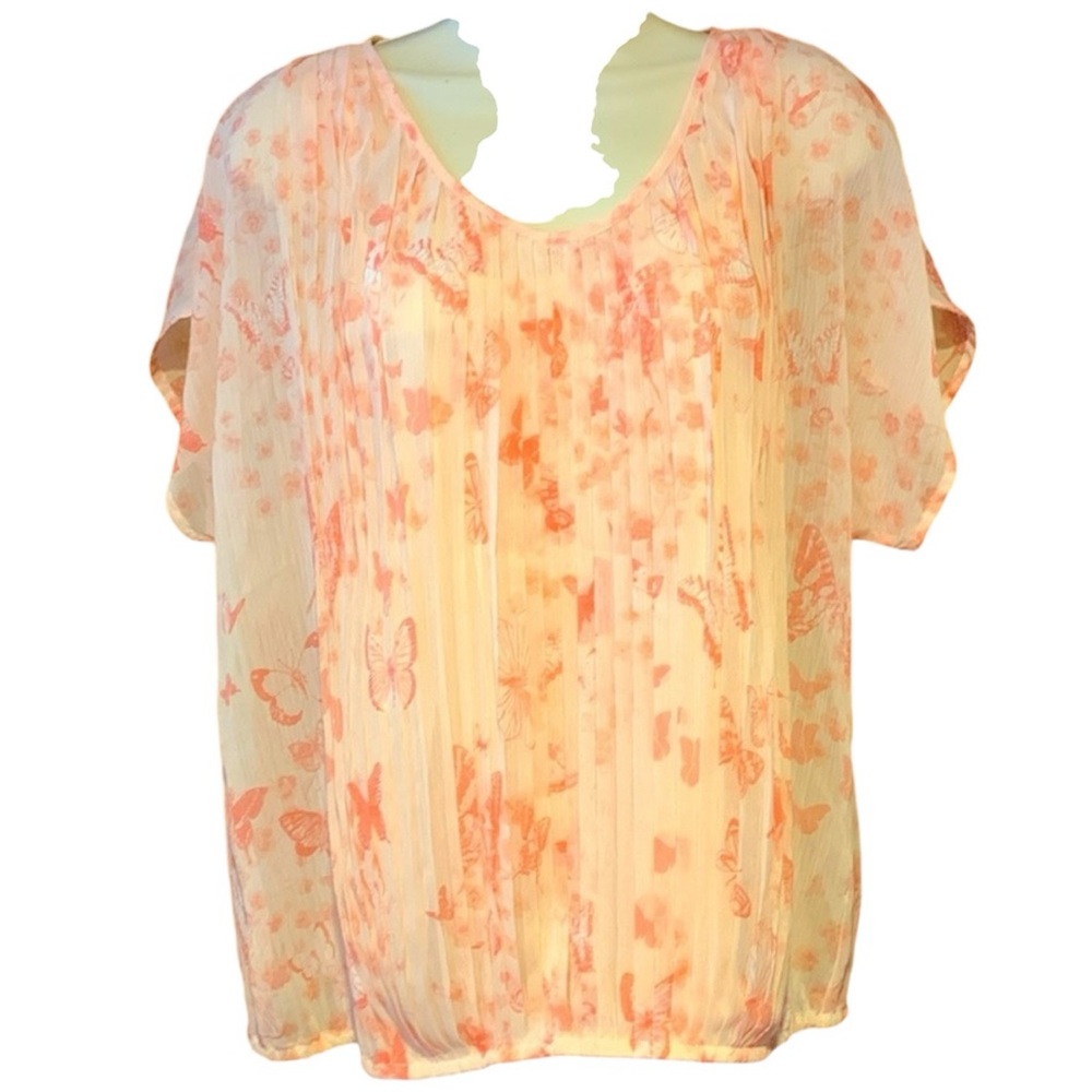 Butterfly Blouse top shirt  (NWT) large